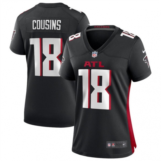 Women's Atlanta Falcons #18 Kirk Cousins Black Stitched Jersey(Run Small) - Ujersey