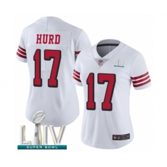 Women's San Francisco 49ers #17 Jalen Hurd Limited White Rush Vapor Untouchable Super Bowl LIV Bound Football Jersey - Ujersey