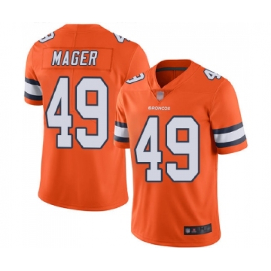Youth Denver Broncos #49 Craig Mager Limited Orange Rush Vapor Untouchable Football Jersey - Ujersey