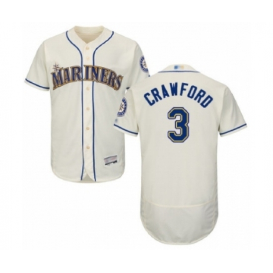 Men's Seattle Mariners #3 J.P. Crawford Cream Alternate Flex Base Authentic Collection Baseball Player Jersey - Ujersey