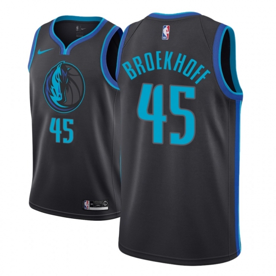 Men NBA 2018-19 Dallas Mavericks #45 Ryan Broekhoff City Edition Anthracite Jersey