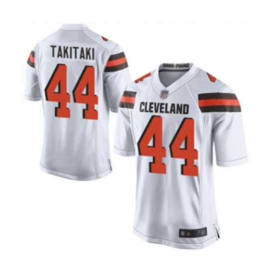 Men's Cleveland Browns #44 Sione Takitaki Game White Football Jersey - Ujersey