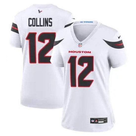 Women Houston Texans #12 Nico Collins White 2024 2nd Alternate F U S E Vapor Stitched Jersey - Ujersey
