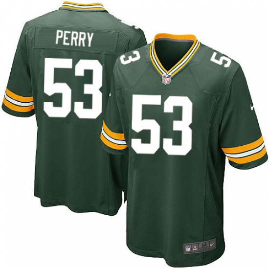 Men's Nike Green Bay Packers #53 Nick Perry Game Green Team Color NFL Jersey - Ujersey