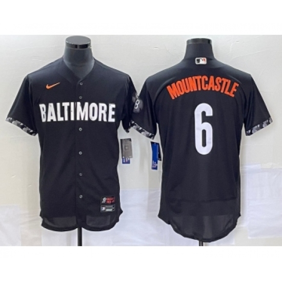 Men's Baltimore Orioles #6 Ryan Mountcastle Black 2023 City Connect Flex Base Stitched Jersey 1 - Ujersey