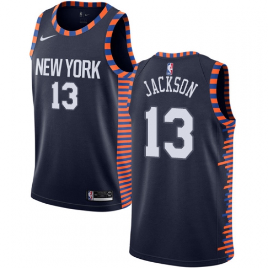Youth Nike New York Knicks #13 Mark Jackson Swingman Navy Blue NBA Jersey - 2018  19 City Edition - Ujersey