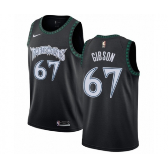 Youth Nike Minnesota Timberwolves #67 Taj Gibson Swingman Black Hardwood Classics Jersey - Ujersey