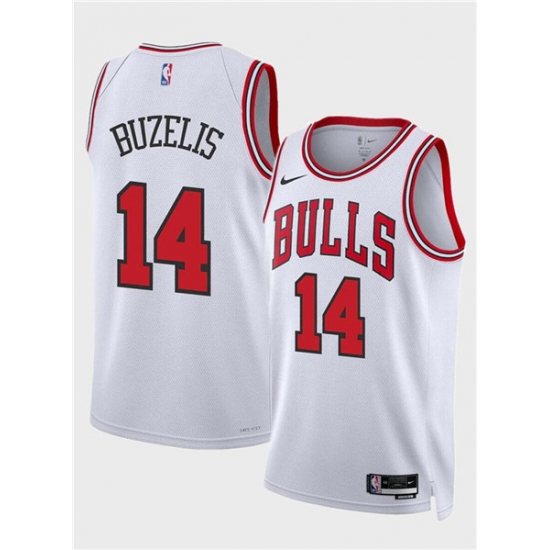 Men's Chicago Bulls #14 Matas Buzelis White 2024 Draft Association Edition Stitched Basketball Jersey - Ujersey