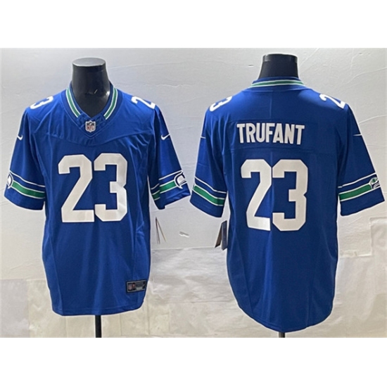 Men's Seattle Seahawks #23 Marcus Trufant Royal 2024 F.U.S.E. Throwback Vapor Limited Football Stitched Jersey - Ujersey