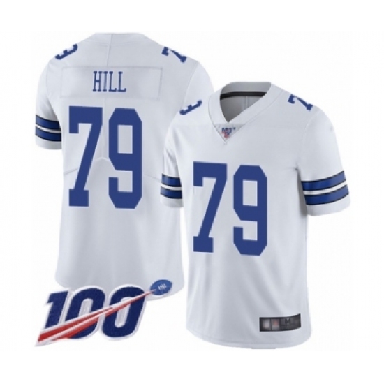 Men's Dallas Cowboys #79 Trysten Hill White Vapor Untouchable Limited Player 100th Season Football Jersey - Ujersey