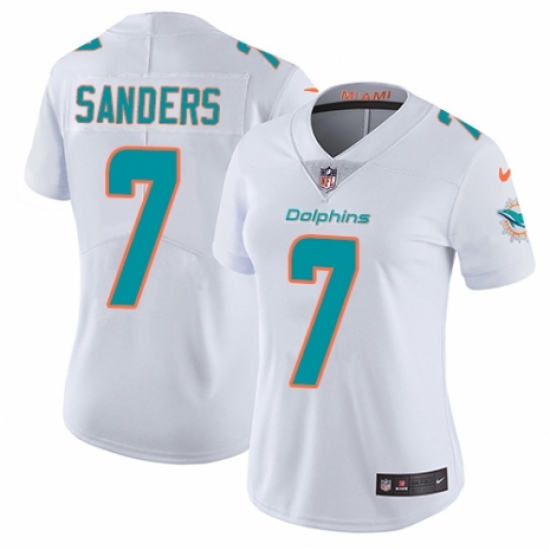 Women's Nike Miami Dolphins #7 Jason Sanders White Vapor Untouchable Elite Player NFL Jersey - Ujersey