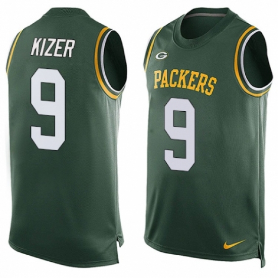 Men's Nike Green Bay Packers #9 DeShone Kizer Limited Green Player Name & Number Tank Top NFL Jersey - Ujersey