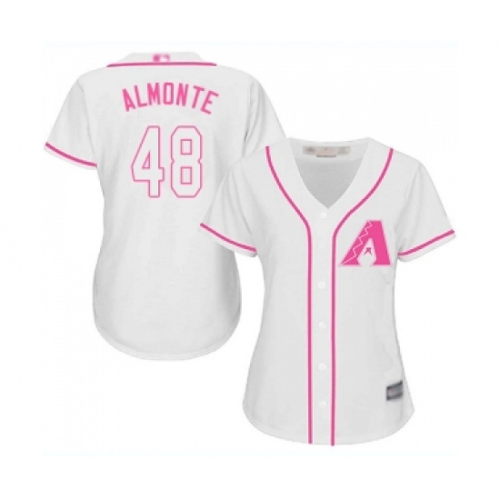 Women's Arizona Diamondbacks #48 Abraham Almonte Replica White Fashion Baseball Jersey - Ujersey