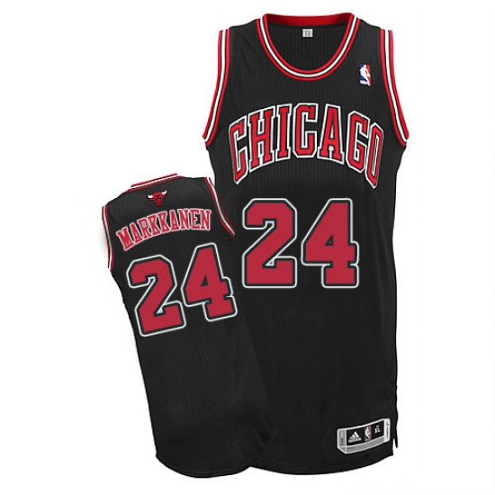 Men's Adidas Chicago Bulls #24 Lauri Markkanen Authentic Black Alternate NBA Jersey - Ujersey