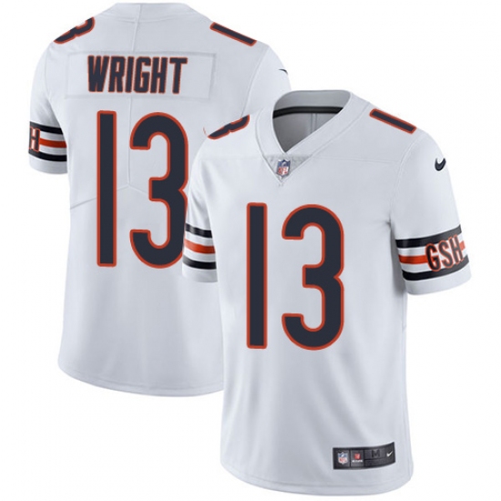 Men's Nike Chicago Bears #13 Kendall Wright White Vapor Untouchable Limited Player NFL Jersey - Ujersey