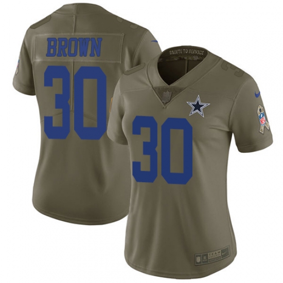 Women's Nike Dallas Cowboys #30 Anthony Brown Limited Olive 2017 Salute to Service NFL Jersey - Ujersey