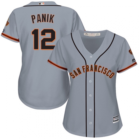 Women's Majestic San Francisco Giants #12 Joe Panik Authentic Grey Road Cool Base MLB Jersey - Ujersey