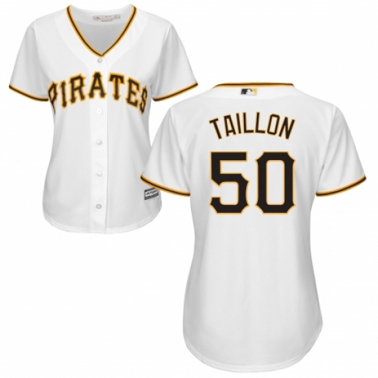 Women's Majestic Pittsburgh Pirates #50 Jameson Taillon Authentic White Home Cool Base MLB Jersey - Ujersey