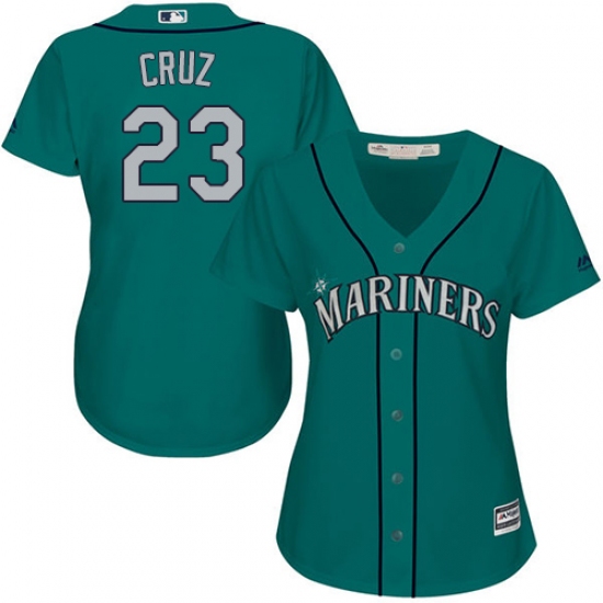 Women's Majestic Seattle Mariners #23 Nelson Cruz Replica Teal Green Alternate Cool Base MLB Jersey