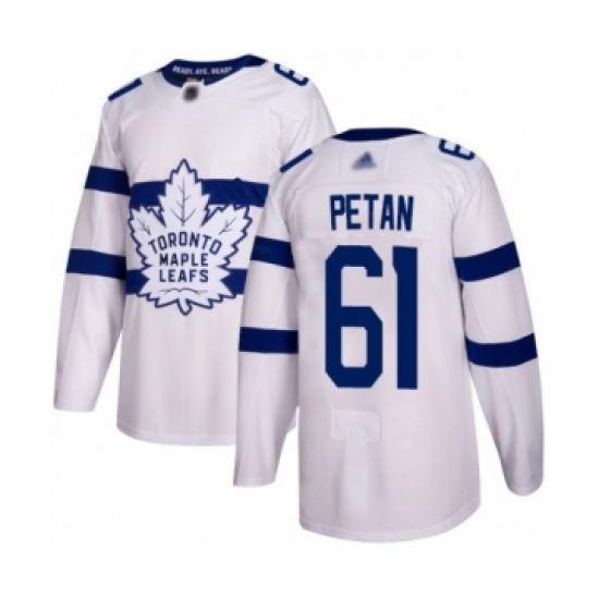 Youth Toronto Maple Leafs #61 Nic Petan Authentic White 2018 Stadium Series Hockey Jersey - Ujersey