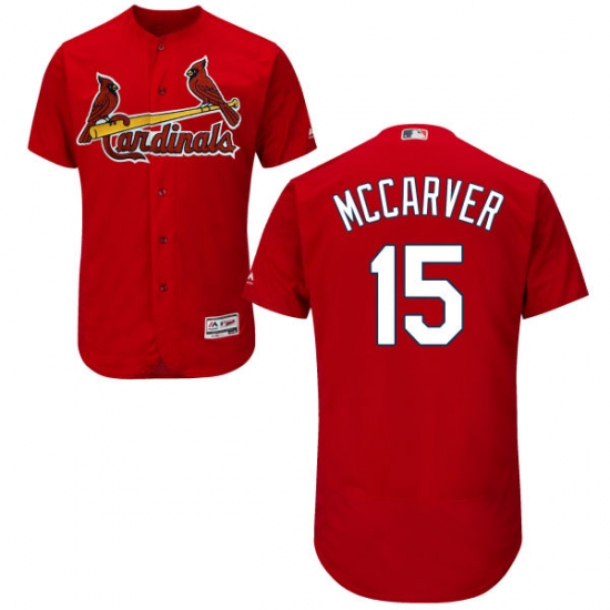 Men's Majestic St. Louis Cardinals #15 Tim McCarver Red Alternate Flex Base Authentic Collection MLB Jersey - Ujersey