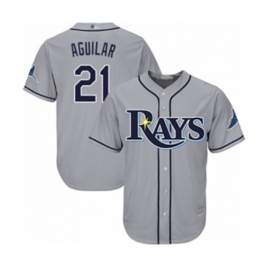 Youth Tampa Bay Rays #21 Jesus Aguilar Authentic Grey Road Cool Base Baseball Player Jersey - Ujersey