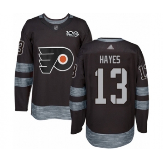 Men's Philadelphia Flyers #13 Kevin Hayes Authentic Black 1917-2017 100th Anniversary Hockey Jersey - Ujersey