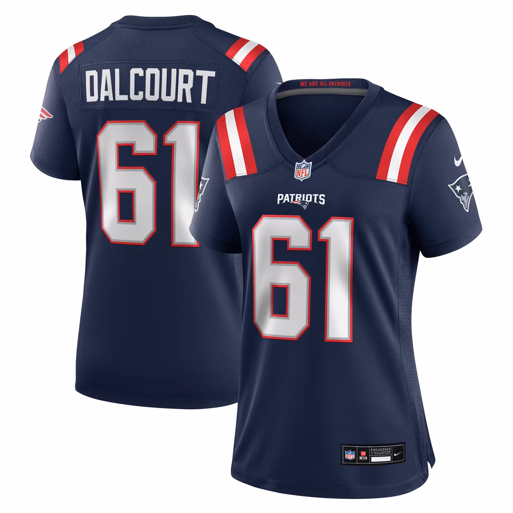 Women's New England Patriots Darrian Dalcourt Nike Navy Team Game Jersey - U-jersey
