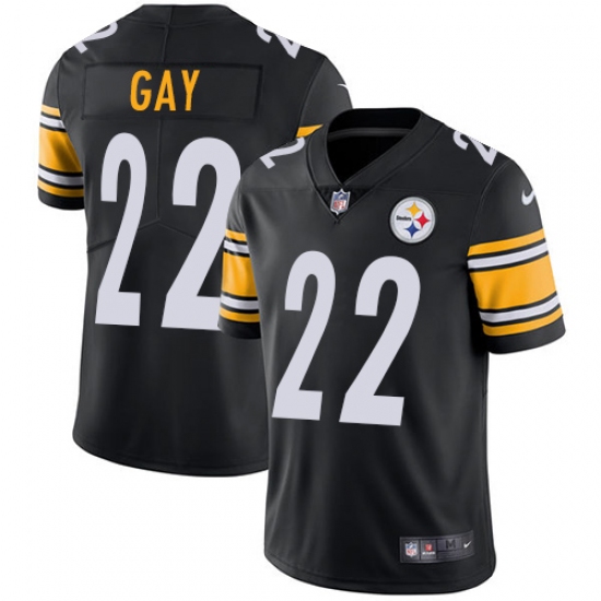 Men's Nike Pittsburgh Steelers #22 William Gay Black Team Color Vapor Untouchable Limited Player NFL Jersey - Ujersey