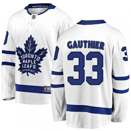 Youth Toronto Maple Leafs #33 Frederik Gauthier Fanatics Branded White Away Breakaway NHL Jersey - Ujersey