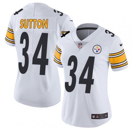 Women's Nike Pittsburgh Steelers #34 Cameron Sutton White Vapor Untouchable Limited Player NFL Jersey - Ujersey