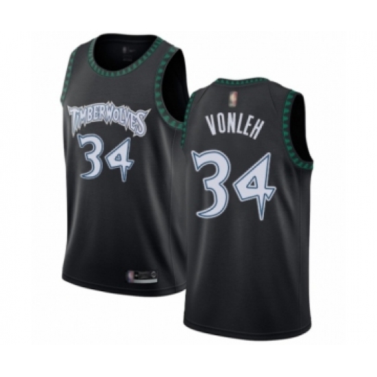 Women's Minnesota Timberwolves #34 Noah Vonleh Swingman Black Hardwood Classics Jersey - Ujersey