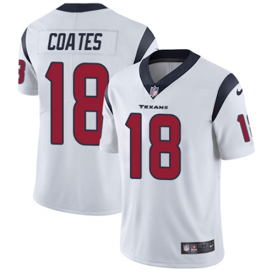 Men's Nike Houston Texans #18 Sammie Coates White Vapor Untouchable Limited Player NFL Jersey - Ujersey