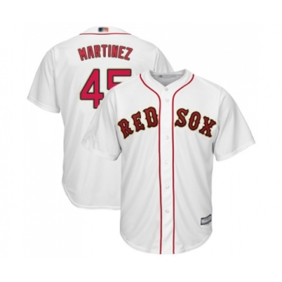 Youth Boston Red Sox #45 Pedro Martinez Authentic White 2019 Gold Program Cool Base Baseball Jersey - Ujersey