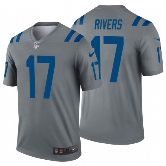 Men's Nike Indianapolis Colts #17 Philip Rivers Stitched Gray Inverted Legend Jersey - Ujersey