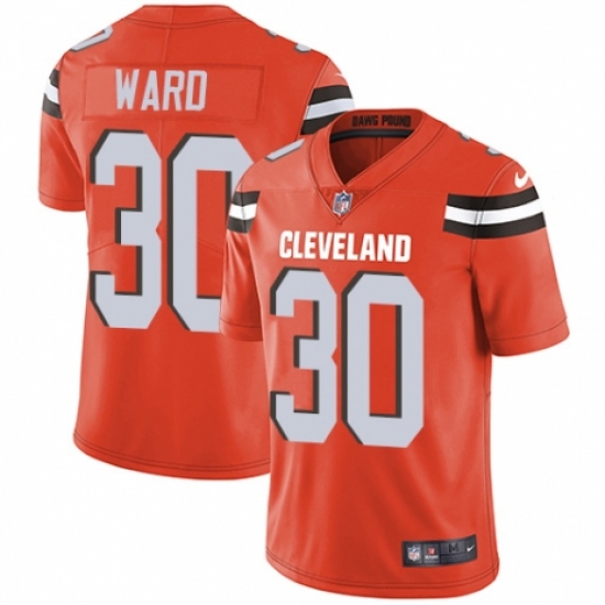 Youth Nike Cleveland Browns #30 Denzel Ward Orange Alternate Vapor Untouchable Limited Player NFL Jersey - Ujersey