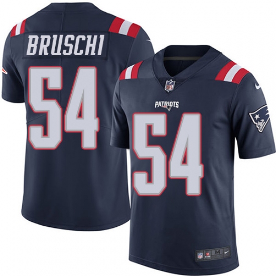 Men's Nike New England Patriots #54 Tedy Bruschi Limited Navy Blue Rush Vapor Untouchable NFL Jersey - Ujersey