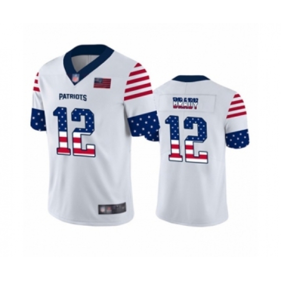 Men's New England Patriots #12 Tom Brady White Independence Day Limited Football Jersey - Ujersey