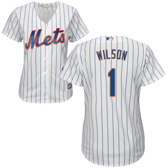 Women's Majestic New York Mets #1 Mookie Wilson Authentic White Home Cool Base MLB Jersey - Ujersey