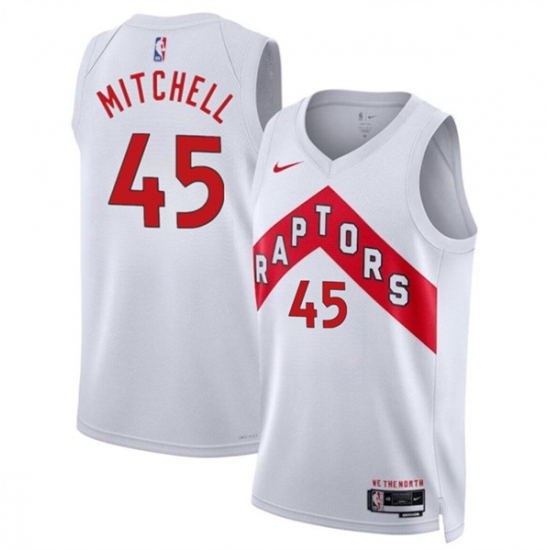 Men's Toronto Raptors #45 Davion Mitchell White Association Edition Stitched Basketball Jersey - Ujersey