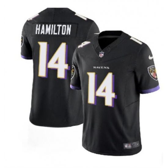 Men's Baltimore Ravens #14 Kyle Hamilton Black 2023 F.U.S.E. Vapor Limited Stitched Jersey - Ujersey