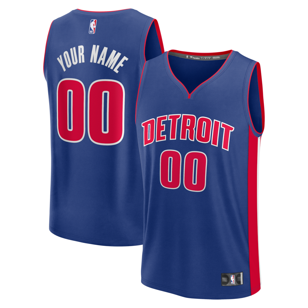 Men's Detroit Pistons Fanatics Blue Fast Break Custom Jersey - Icon Edition - Ujersey Shop