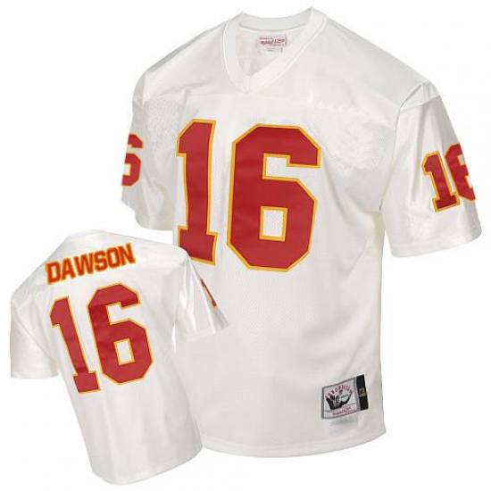 Mitchell and Ness Kansas City Chiefs #16 Len Dawson White Authentic Throwback NFL Jersey - Ujersey