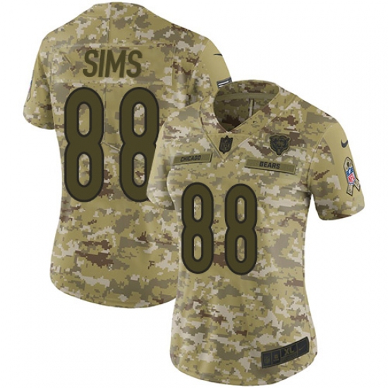 Women's Nike Chicago Bears #88 Dion Sims Limited Camo 2018 Salute to Service NFL Jersey - Ujersey