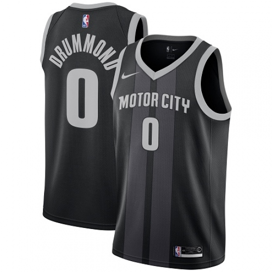 Men's Nike Detroit Pistons #0 Andre Drummond Swingman Black NBA Jersey - City Edition - Ujersey