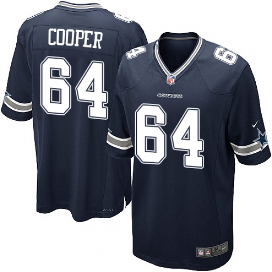 Men's Nike Dallas Cowboys #64 Jonathan Cooper Game Navy Blue Team Color NFL Jersey - Ujersey