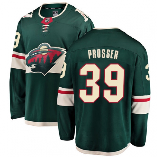 Youth Minnesota Wild #39 Nate Prosser Authentic Green Home Fanatics Branded Breakaway NHL Jersey - Ujersey