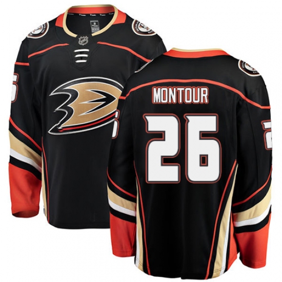 Youth Anaheim Ducks #26 Brandon Montour Fanatics Branded Black Home Breakaway NHL Jersey - Ujersey