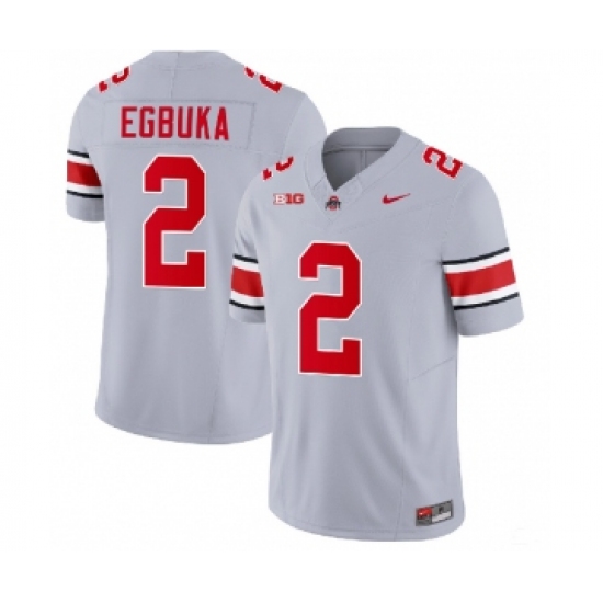 Men's Ohio State Buckeyes #2 Emeka Egbuka Gray 2023 F.U.S.E. Limited Stitched Jersey - Ujersey