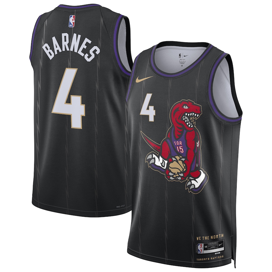 Unisex Toronto Raptors Scottie Barnes Nike Black 2024/25 Swingman Player Jersey - City Edition - Ujersey NHL